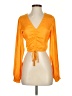 Cupcakes & Cashmere 100% Polyester Orange Long Sleeve Blouse Size XS - photo 1