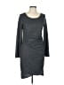 Leith Solid Gray Casual Dress Size L - photo 1