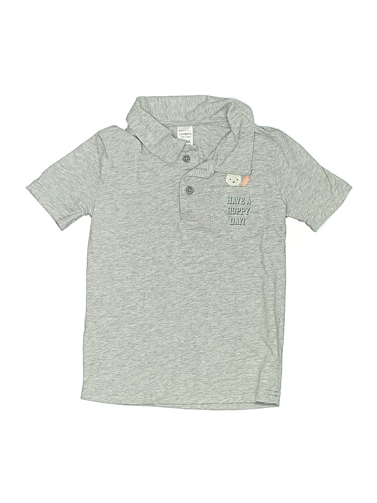 Pre-owned Carter's Kids' Short Sleeve Top Gray Tops