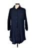 Unbranded Blue 3/4 Sleeve Button-Down Shirt Size L - photo 1
