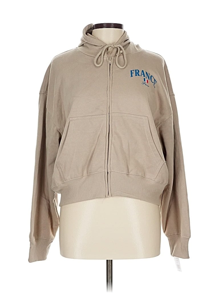 Pre-owned Mighty Fine Zip Up Hoodie In Brown