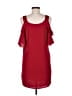 Aqua 100% Polyester Solid Red Casual Dress Size S - photo 2