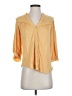 Democracy Yellow 3/4 Sleeve Button-Down Shirt Size S - photo 1