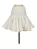 Self Contrast Solid Ivory White Casual Skirt Size S - photo 2