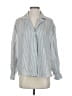 Zara Stripes Silver Long Sleeve Blouse Size XS - photo 1