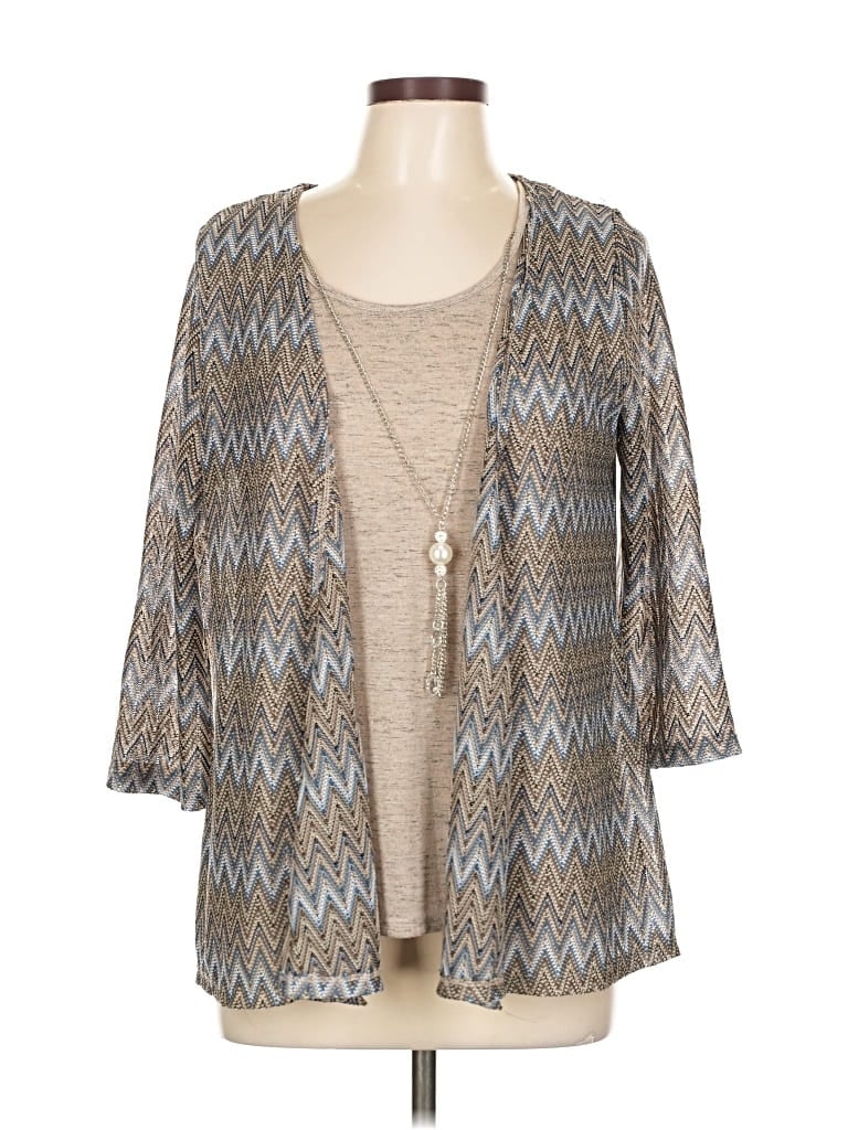 Pre-owned Olivia Blu Cardigan Sweater In Gray