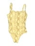 Kona Sol Paisley Yellow One Piece Swimsuit Size 4 - 6 - photo 1