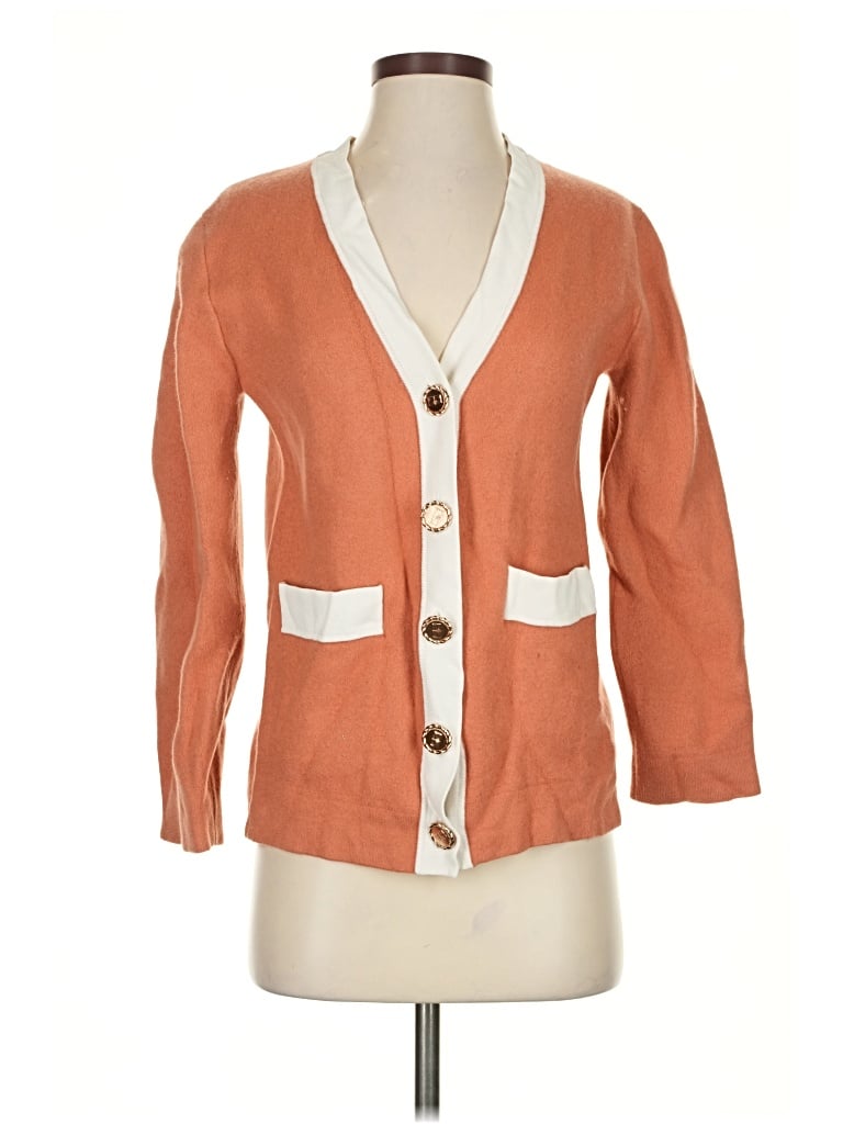 Pre-owned Sandro Cardigan Sweater In Orange