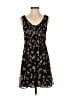 H&M 100% Polyester Floral Black Casual Dress Size 2 - photo 1