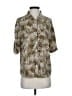 Amuse Society 100% Viscose Animal Print Brown Short Sleeve Blouse Size S - photo 1