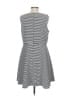 Elle Stripes Gray Casual Dress Size L - photo 2