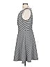 Elle Stripes Gray Casual Dress Size L - photo 5
