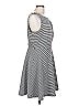 Elle Stripes Gray Casual Dress Size L - photo 4