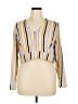 Leith Stripes Yellow Long Sleeve Blouse Size 1X - photo 1