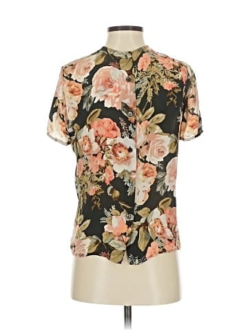 Linda Allard Ellen Tracy Short Sleeve Silk Top (view 2)