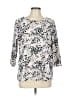 Emily Daniels Silver 3/4 Sleeve Blouse Size L - photo 1