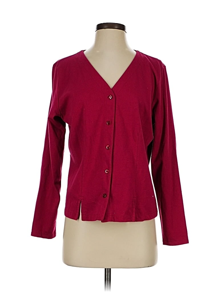 Pre-owned L.l.bean Cardigan Sweater In Burgundy