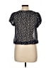 Max Studio 100% Polyester Black Short Sleeve Blouse Size L (petite) - photo 2