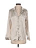 Mint Velvet 100% Polyester Metallic Silver Long Sleeve Blouse Size M - photo 1