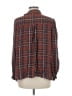 Max Studio 100% Rayon Plaid Brown Long Sleeve Button-Down Shirt Size M (estimated) - photo 2