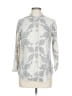 Assorted Brands 100% Viscose Paisley Silver 3/4 Sleeve Button-Down Shirt Size 12 - photo 1