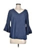 Naif Blue 3/4 Sleeve Blouse Size M - photo 1
