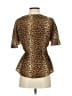 BCBGMAXAZRIA 100% Polyester Animal Print Brown Short Sleeve Blouse Size XXS - photo 2