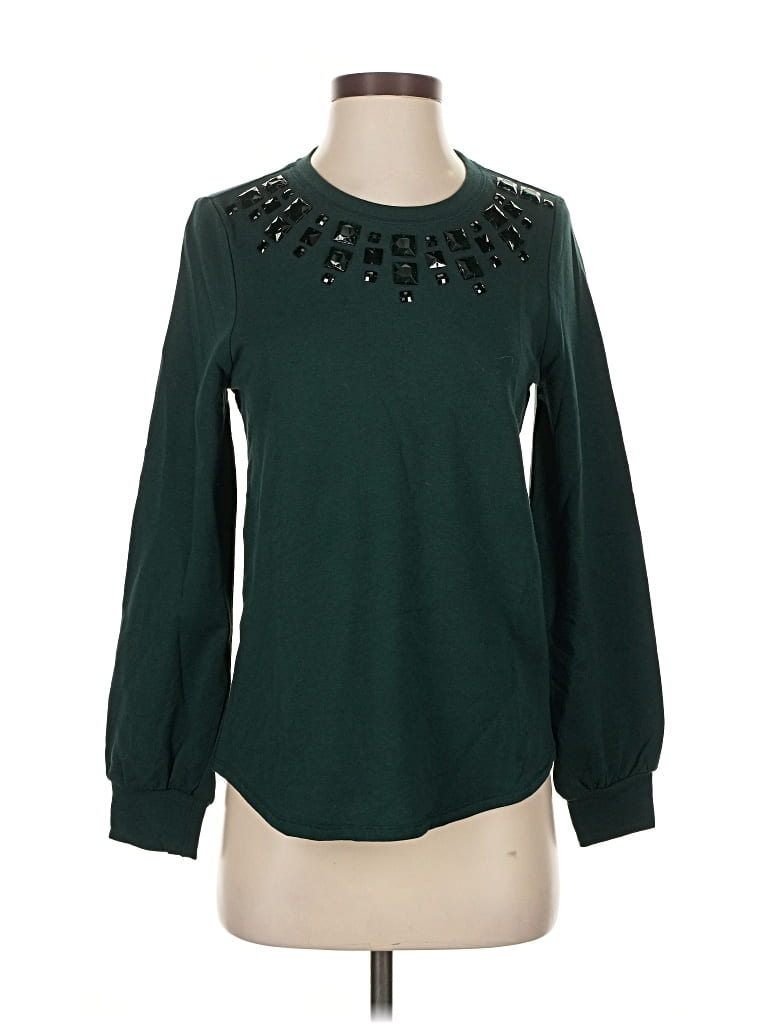 Pre-owned Chico's Long Sleeve Blouse In Green