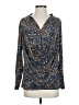 Nina Leonard Blue Long Sleeve Blouse Size S - photo 1
