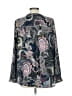 Black Rainn 100% Polyester Paisley Gray Long Sleeve Blouse Size L - photo 2