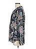 Black Rainn 100% Polyester Paisley Gray Long Sleeve Blouse Size L - photo 5