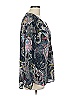 Black Rainn 100% Polyester Paisley Gray Long Sleeve Blouse Size L - photo 4