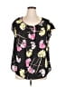 Roz & Ali 100% Polyester Black Short Sleeve Blouse Size 1X - photo 1