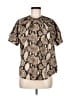 Love Moschino 100% Polyester Animal Print Brown Short Sleeve Blouse Size 6 - photo 1