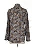 Natural Life 100% Polyester Paisley Brown Long Sleeve Blouse Size S - photo 2