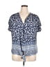 Tua 100% Polyester Blue Short Sleeve Blouse Size XL - photo 1