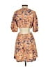 Open Edit 100% Polyester Print Tan Cocktail Dress Size XS - photo 2
