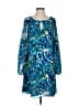Chloe Oliver 100% Polyester Print Blue Casual Dress Size S - photo 1