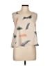 Rory Beca 100% Polyester Ivory Tan Sleeveless Blouse Size L - photo 1