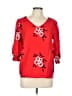 Kindred 100% Polyester Red 3/4 Sleeve Blouse Size L - photo 1