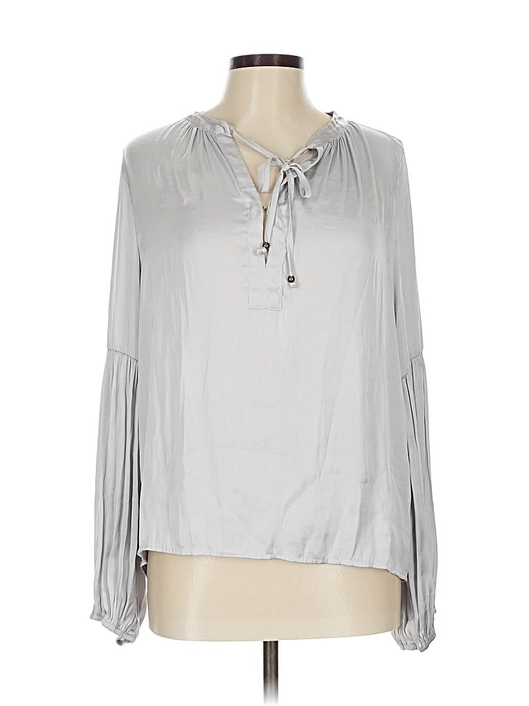 Pre-owned Reset Long Sleeve Blouse In Gray