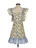 70°F/21°C 100% Polyester Print Yellow Casual Dress Size S - photo 2
