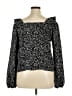 Saks Fifth Avenue 100% Polyester Black Long Sleeve Blouse Size XL - photo 2