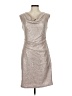 Scarlett 100% Polyester Metallic Silver Gold Cocktail Dress Size 8 - photo 1