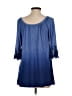 Coco + Carmen 100% Viscose Blue 3/4 Sleeve Top Size S - photo 2