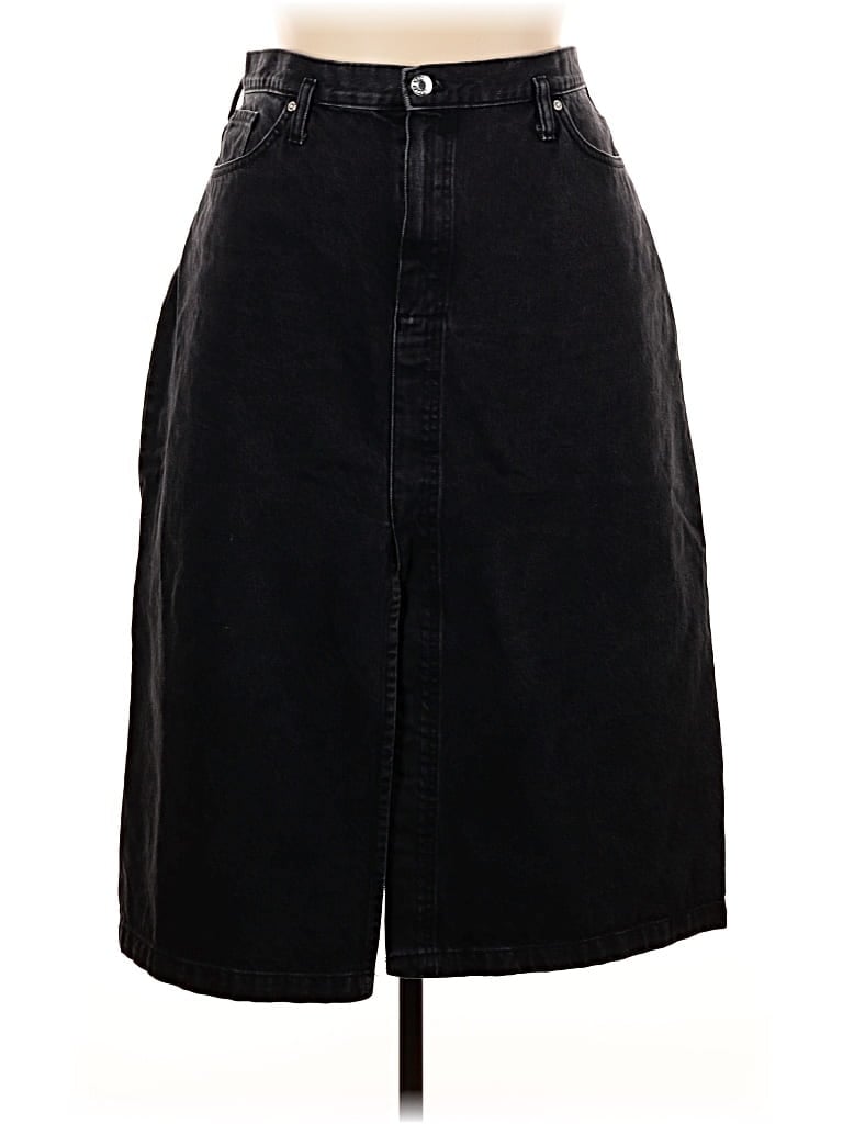 Pre-owned Mng Denim Skirt In Black