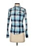 Motivi Plaid Blue Long Sleeve Button-Down Shirt Size 4 - photo 1