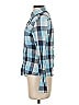 Motivi Plaid Blue Long Sleeve Button-Down Shirt Size 4 - photo 5