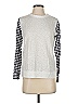 Drew Checkered-gingham Silver Pullover Sweater Size XS - photo 1