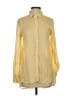 Max Studio 100% Rayon Stripes Yellow Long Sleeve Button-Down Shirt Size XS - photo 1